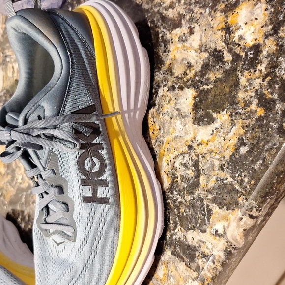 Hoka One One Men's Blue and Yellow Athletic Shoes Size 9.5D - Picture 2 of 5